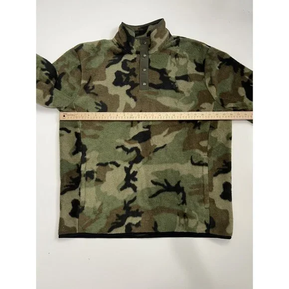 Polo Ralph Lauren Fleece Snap Pullover Green Camo NWT Large - Picture 7 of 8